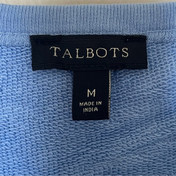 Talbots Blue Sweatshirt Hummingbird Embroidered Size Medium - Picture 2 of 5